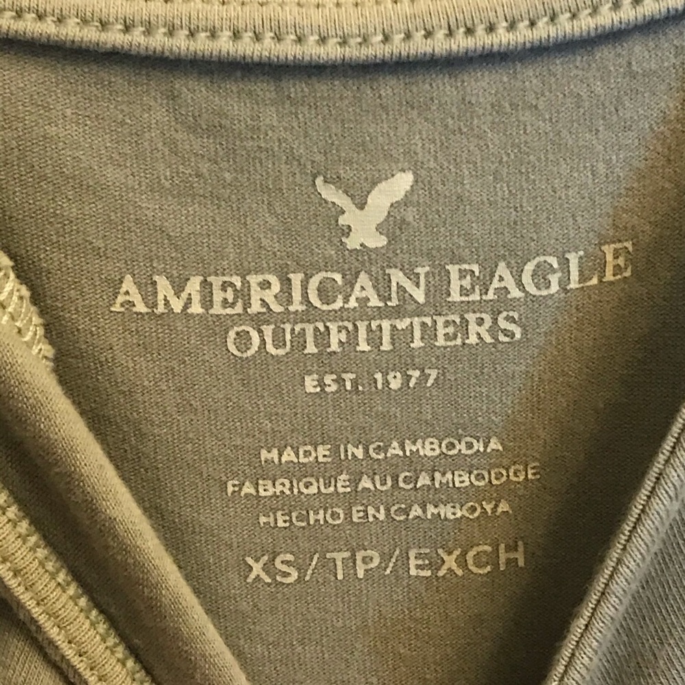American Eagle Olive Green Braided Crop Top - Picture 7 of 9